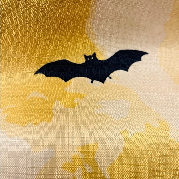 Happy Halloween Haunted House Bats Shower Curtain Includes 12 Metal Hooks - Picture 4 of 10